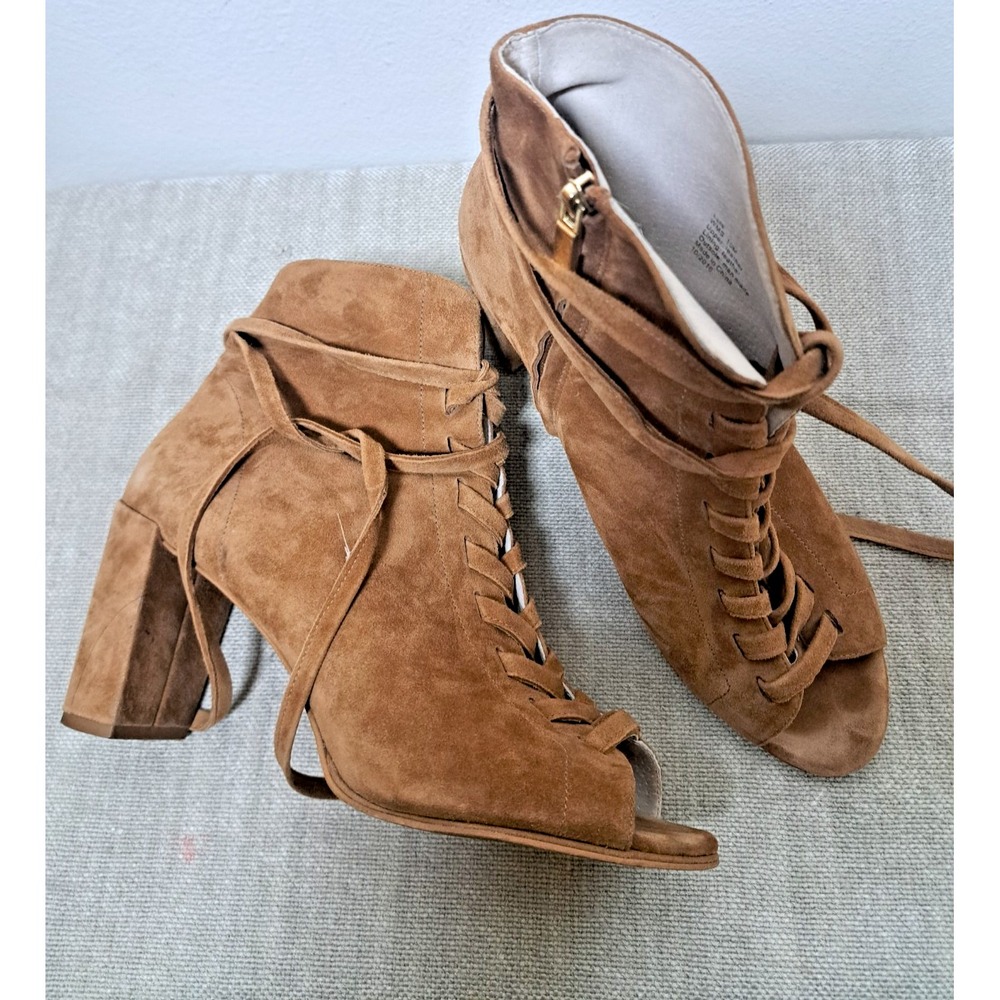 Kenneth Cole Women's Booties Size 10M Brown Suede Lula Block Heels